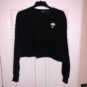 Brandy Melville Crop Sweatshirt Alien OS